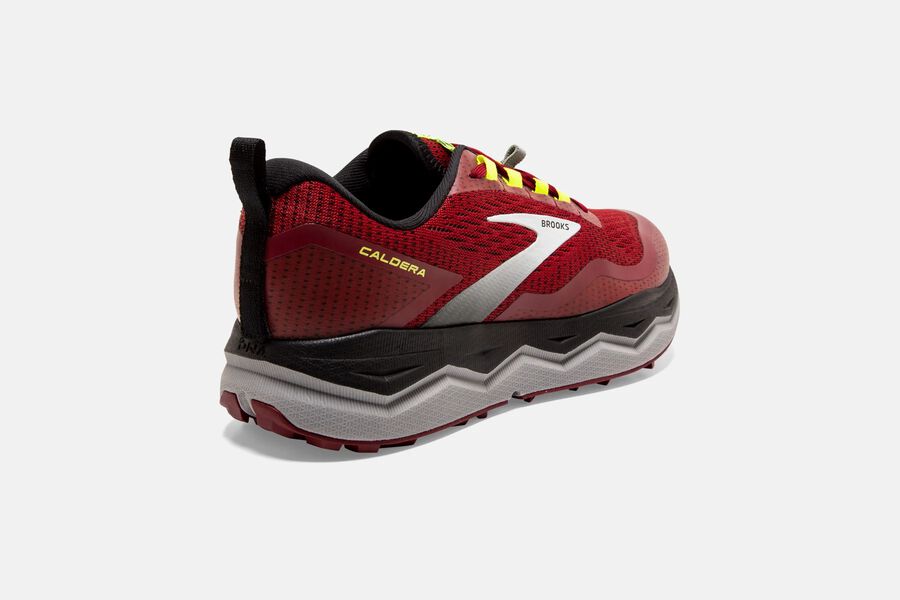 Brooks Running Shoes - Caldera 5 Trail Mens - Red/Silver/Black - VQX-247135